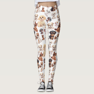Niedliches Welpen-Hundemuster Leggings