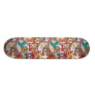 Niedliches Welpen-Mode-Muster Skateboard