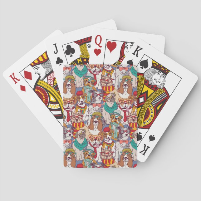 Niedliches Welpen-Mode-Muster Spielkarten (Rückseite)