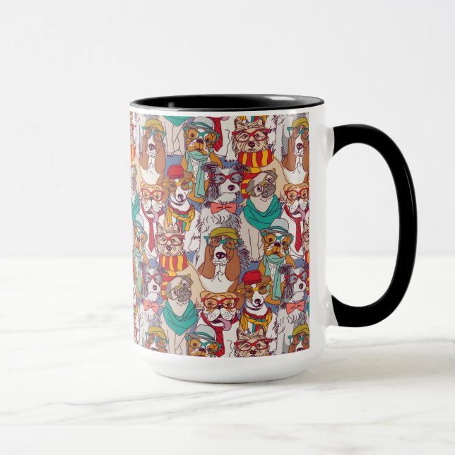 Niedliches Welpen-Mode-Muster Tasse (Rechts)