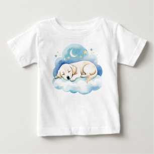 Niedliches Welpenlabor auf dem Mond - Baby T-shirt