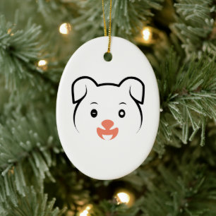 Niedliches Welpenwink Keramik Ornament