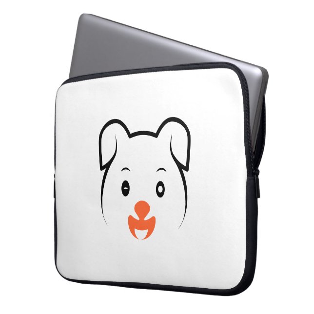 Niedliches Welpenwink Laptopschutzhülle (Vorderseite Links)