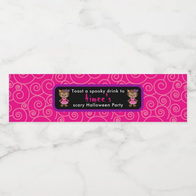 Niedliches Werewolf-Girl-Halloween-Party (Einzelnes Label)