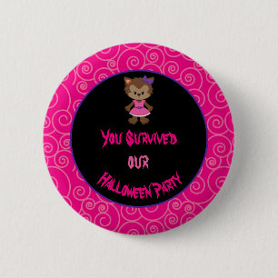 Niedliches Werewolf-Girl-Halloween-Party Button