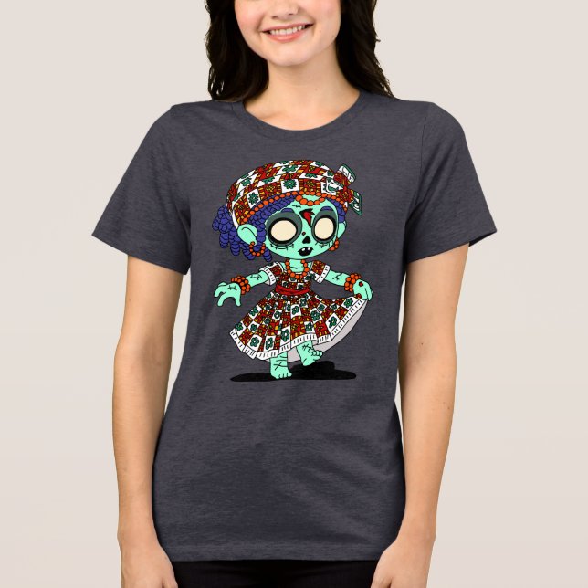 Niedliches Westafrikanisches Zombie Tri-Blend Shirt (Vorderseite)