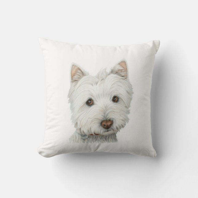 Niedliches Westie Hundeamerikaner MoJo Kissen (Vorderseite)