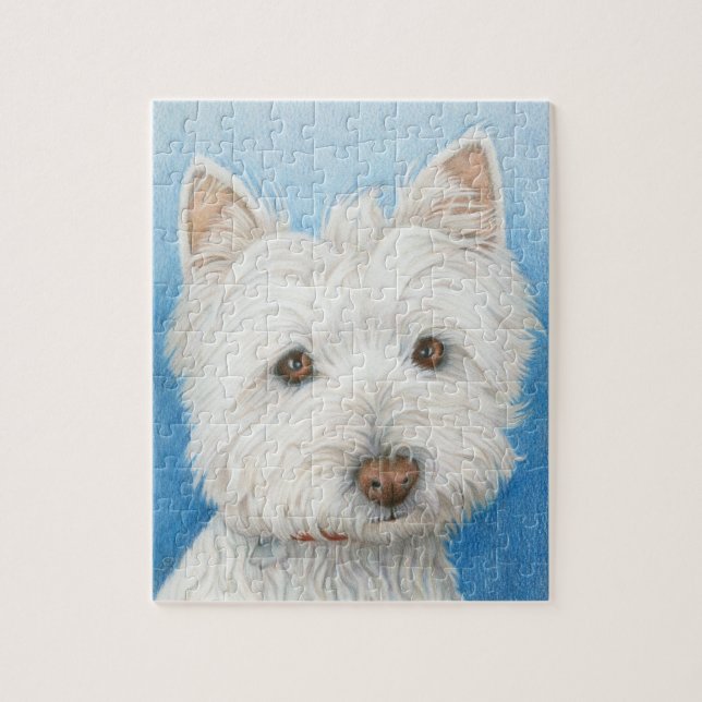 Niedliches Westie Hundepuzzlespiel (Vertikal)