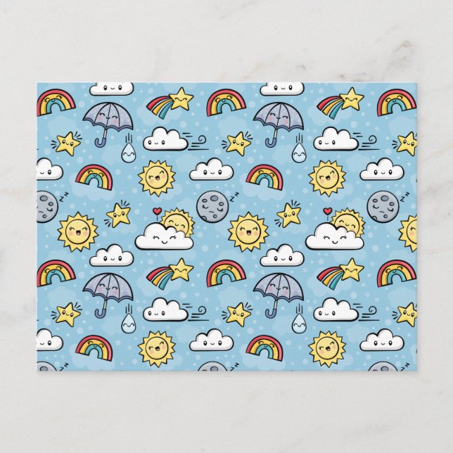 Niedliches Wetter Postkarte (Vorderseite)