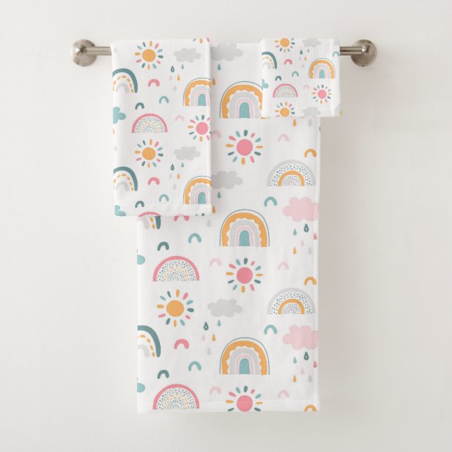Niedliches Wettermuster Badhandtuch Set (Insitu)