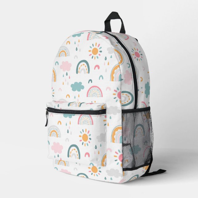 Niedliches Wettermuster Bedruckter Rucksack (Rückseitige Ecke Rechts)