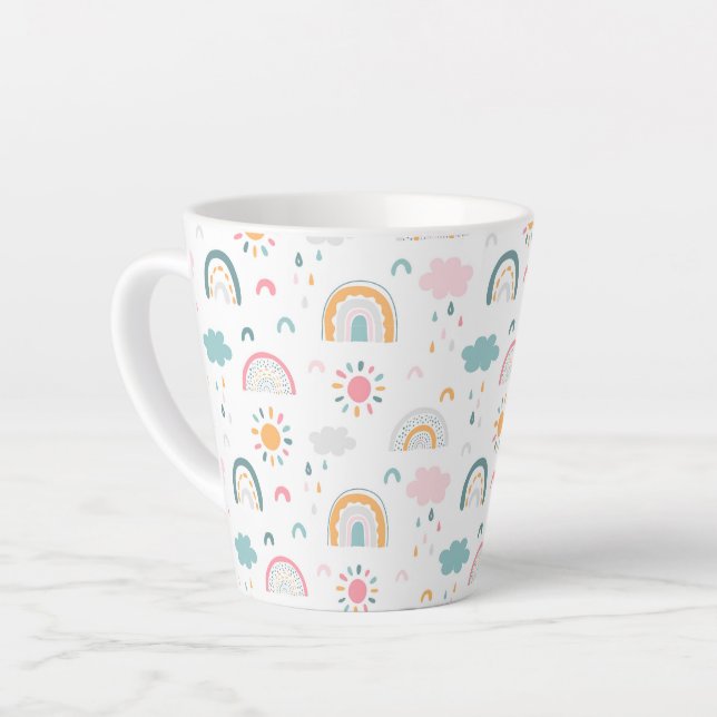 Niedliches Wettermuster Milchtasse (Linke Ecke)