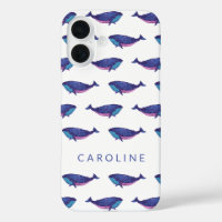Niedliches Whale Art Muster im Ozean Personalisier