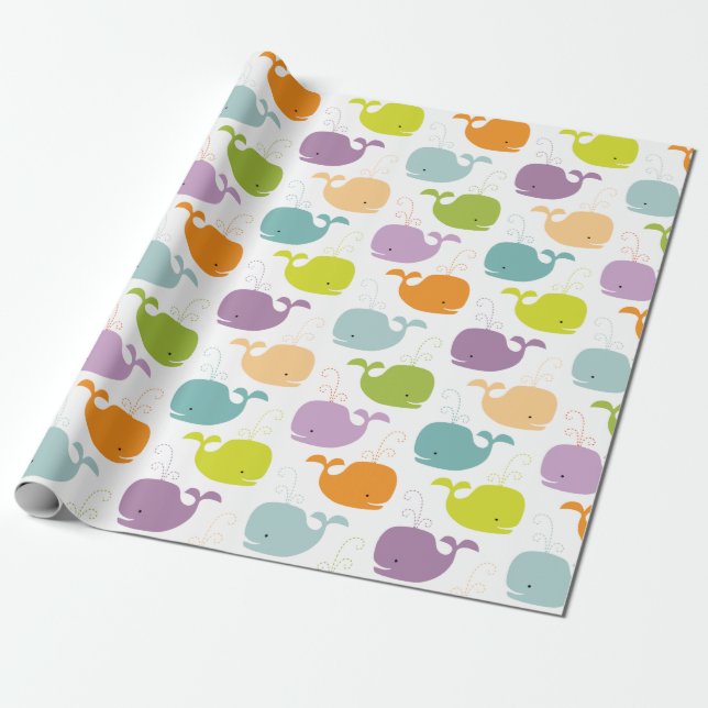 Niedliches Whales Wrapping Paper Geschenkpapier (Ungerollt)