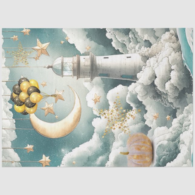Niedliches Whimsical Baby Dusche Dekoupage Tissue  Seidenpapier (Vorderseite)