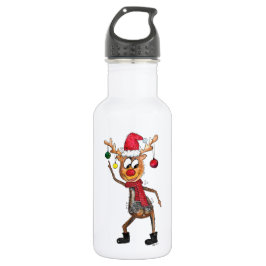 Niedliches Whimsical Dancing Weihnachtsbaum Edelstahlflasche