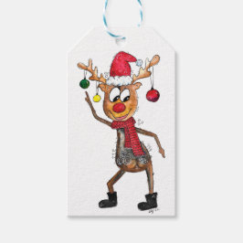 Niedliches Whimsical Dancing Weihnachtsbaum Geschenkanhänger