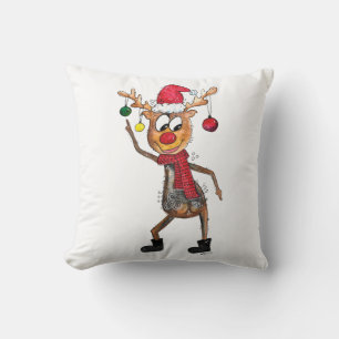 Niedliches Whimsical Dancing Weihnachtsbaum Kissen