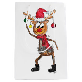 Niedliches Whimsical Dancing Weihnachtsbaum Mittlere Geschenktüte