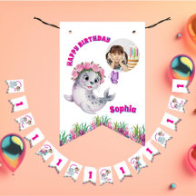 Niedliches Whimsical Floral Ocean Creatures Girl F