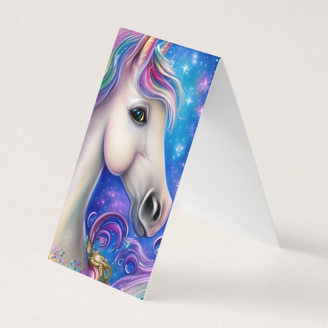 Niedliches Whimsical Märchen Einhorn Visitenkarten (Vorderseite)