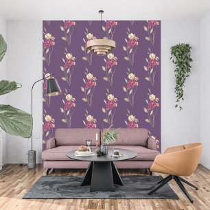 Niedliches Whimsisches Aquarellmuster Lila Tapete