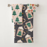 Niedliches Whimsisches Vintages skandinavisches We Badhandtuch Set<br><div class="desc">Spaß Trio von Weihnachten themed Designs.</div>