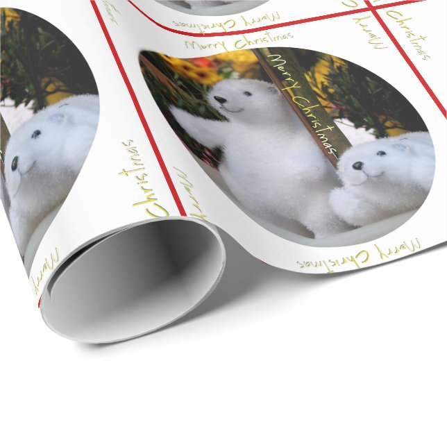 Niedliches Whitdy Teddy Bears Weihnachtswrapping Geschenkpapier (Rolleneckpunkt)