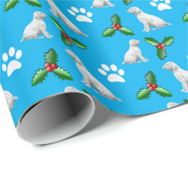 Niedliches White Boxer Hund Weihnachtswrapping Pap Geschenkpapier