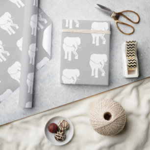 Niedliches White Elephant-Geschenk Austausch Weihn Geschenkpapier