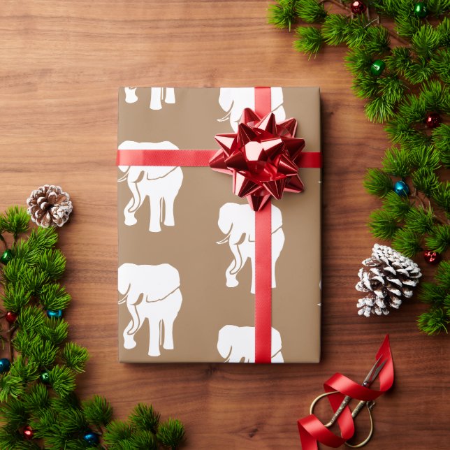 Niedliches White Elephant-Geschenk Austausch Weihn Geschenkpapier (Feiertagsgeschenk)