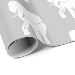 Niedliches White Elephant Geschenk Austausch Weihn Geschenkpapier
