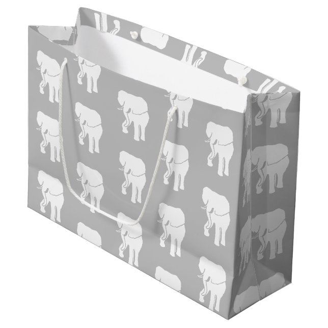 Niedliches White Elephant-Geschenk Austausch Weihn Große Geschenktüte (Vorderseite Schrägansicht)