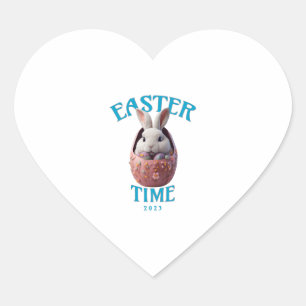 Niedliches White Oaster Bunny Design Herz-Aufkleber