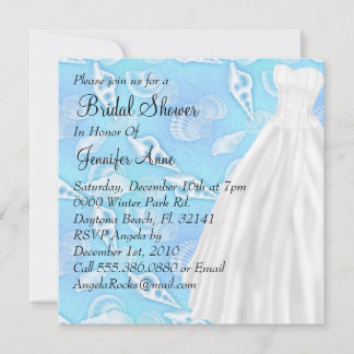 Niedliches White Wedding Gown Brautparty Einladung