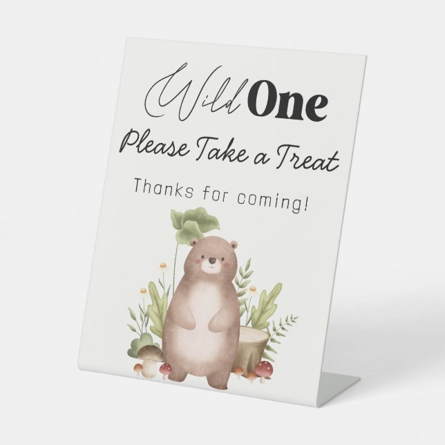 Niedliches Wildwäldchen nehmen Leckerei Sockelschild (Vorderseite)