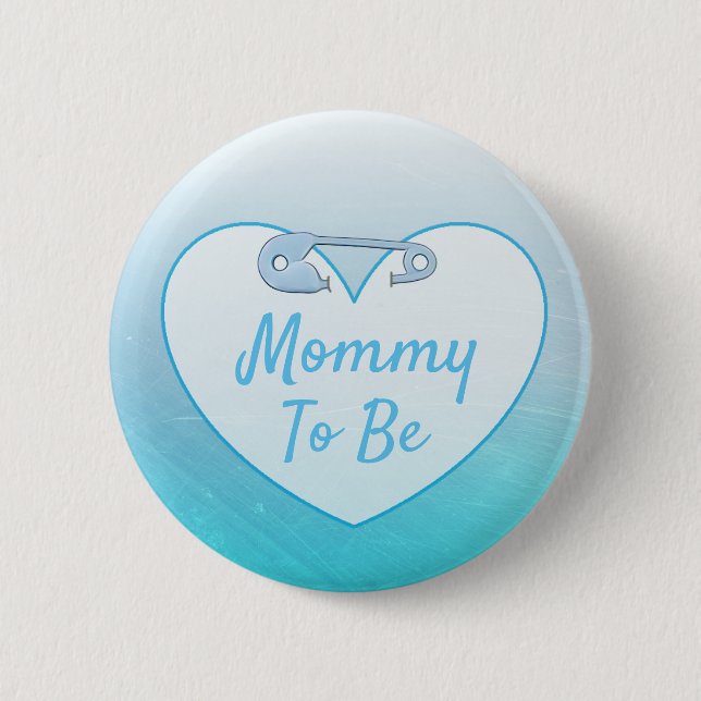 Niedliches Windeln Button Herz Blue Mama zu sein (Vorderseite)