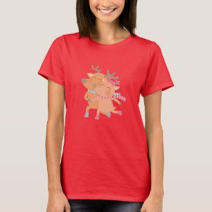 Niedliches Winter Rentier Ice Skaten-T-Shirt T-Shirt