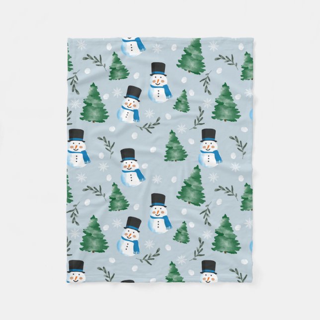 Niedliches Winterschneepatel Fleecedecke (Vorderseite)