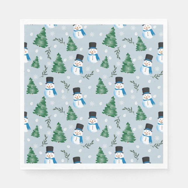Niedliches Winterschneepatel Serviette (Vorderseite)
