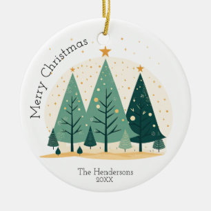 Niedliches Winterwald 1 Foto Weihnachten Keramik Ornament