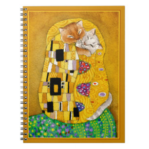 Niedliches Witz Klimt Der Kiss-Löffel Gold-Notebo Notizblock
