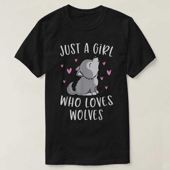 Niedliches Wolf Shirt für Mädchen nur ein Mädchen, (Design vorne)