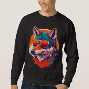 NIEDLICHES WOLF TRAGEN SUNGLASS. SWEATSHIRT