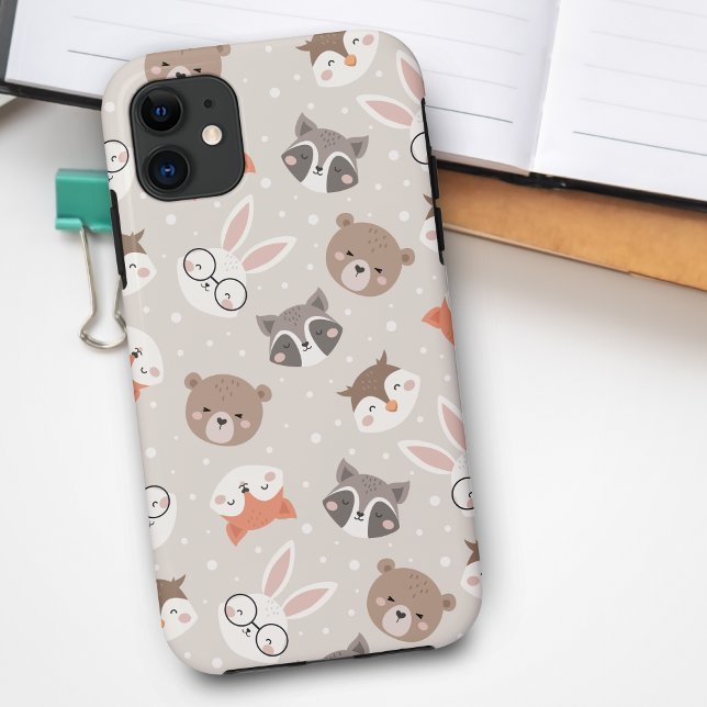 Niedliches Woodland Animal Kids Muster Case-Mate iPhone Hülle (Von Creator hochgeladen)