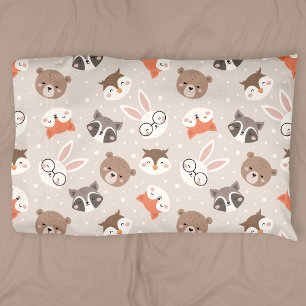 Niedliches Woodland Animal Kids Muster Kissenbezug