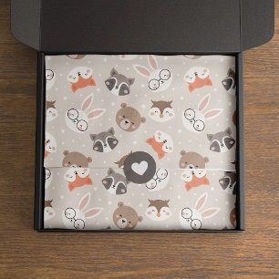 Niedliches Woodland Animal Kids Muster Seidenpapier