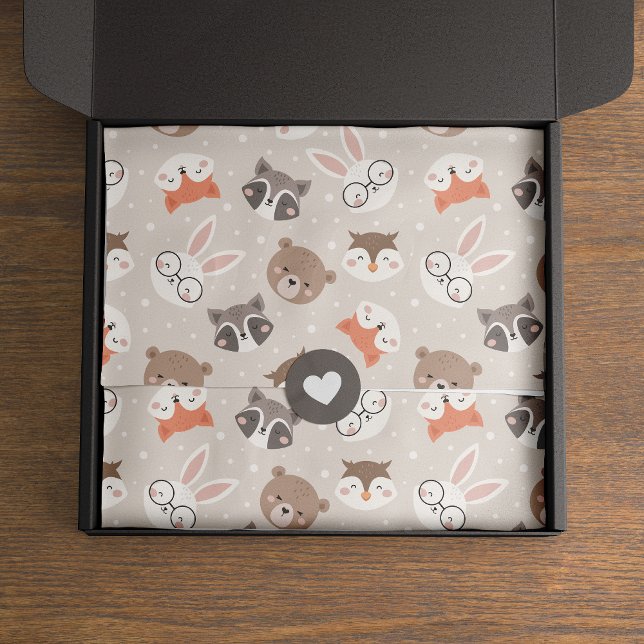 Niedliches Woodland Animal Kids Muster Seidenpapier (Von Creator hochgeladen)