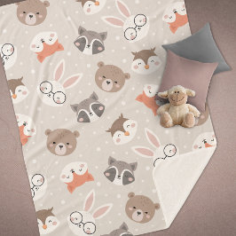 Niedliches Woodland Animal Kids Muster Sherpadecke