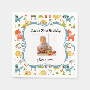 Niedliches Woodland Animes Custom Foto Party Napki Serviette